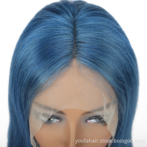 Wholesale Pink Orange Blue Red 1B 613 Blond Color Bob Wig Brazilian Virgin Human Hair Long Ombre Colored HD Lace Frontal Bob Wig